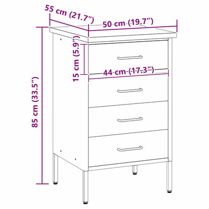 Banco da lavoro con cassetto Nero e Grigio 50 x 55 x 85 cm | homemem39