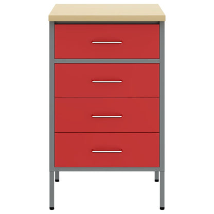 Banco da lavoro con cassetto Rosso e Grigio 50 x 55 x 85 cm - homemem39