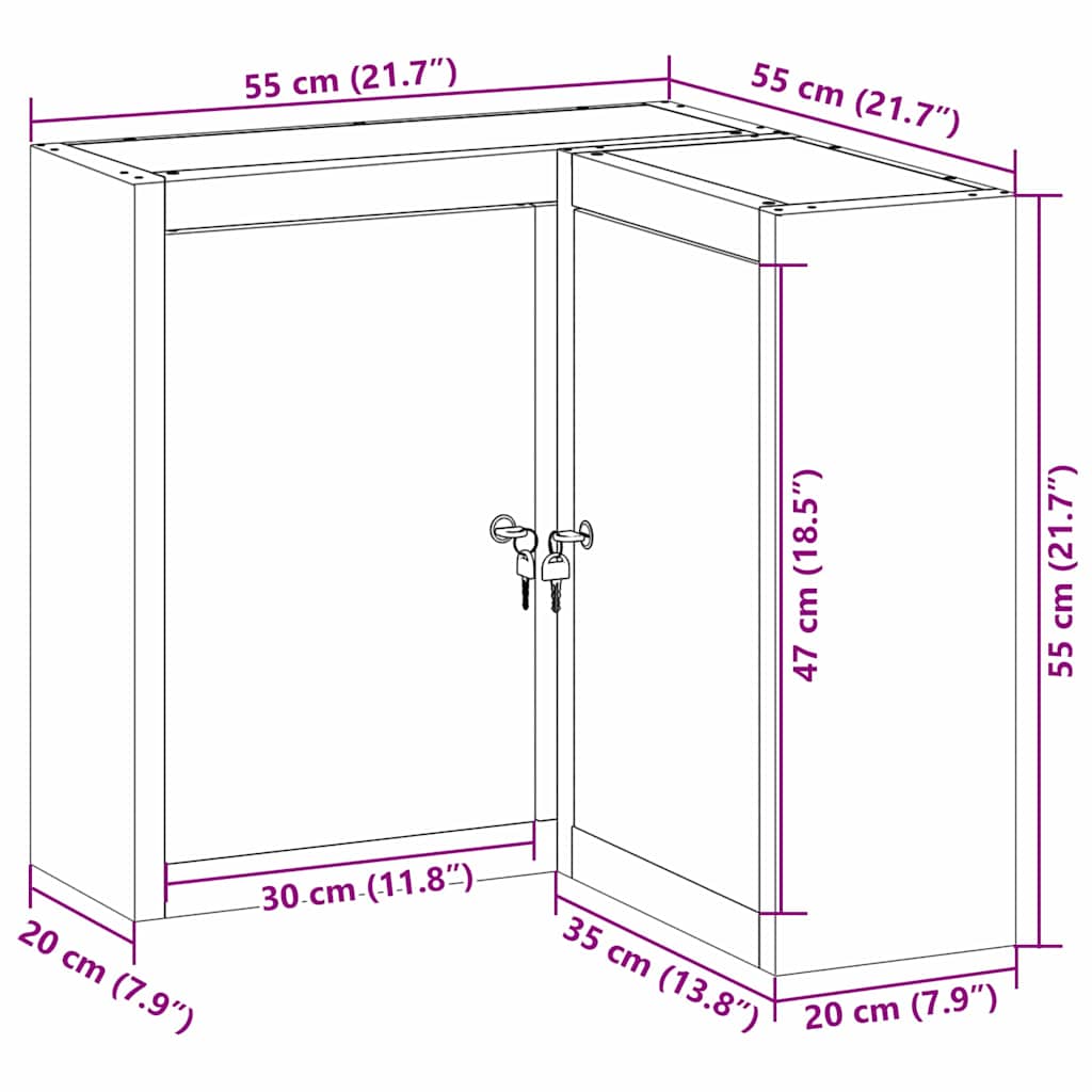 Mobile per attrezzi con blocco Nero e Grigio 55 x 55 x 55 cm