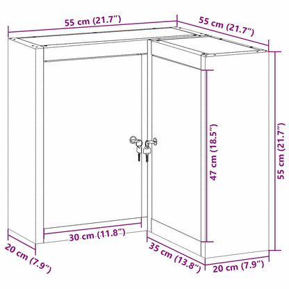 Mobile per attrezzi con blocco Nero e Grigio 55 x 55 x 55 cm