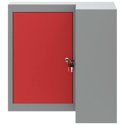 Mobile per attrezzi con blocco Rosso e Grigio 55 x 55 x 55 cm