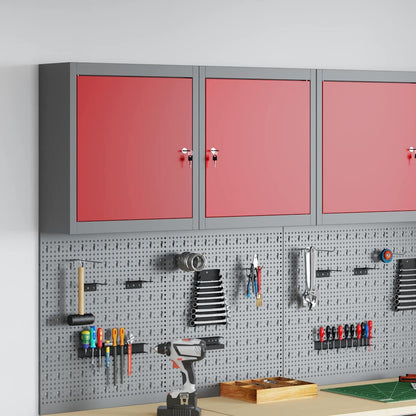 Mobile per attrezzi con blocco Rosso e Grigio 50 x 20 x 55 cm | homemem39