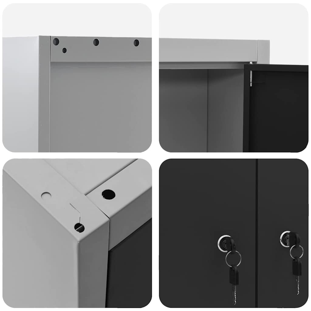 Mobile per attrezzi con blocco Nero e Grigio 100 x 20 x 55 cm | homemem39
