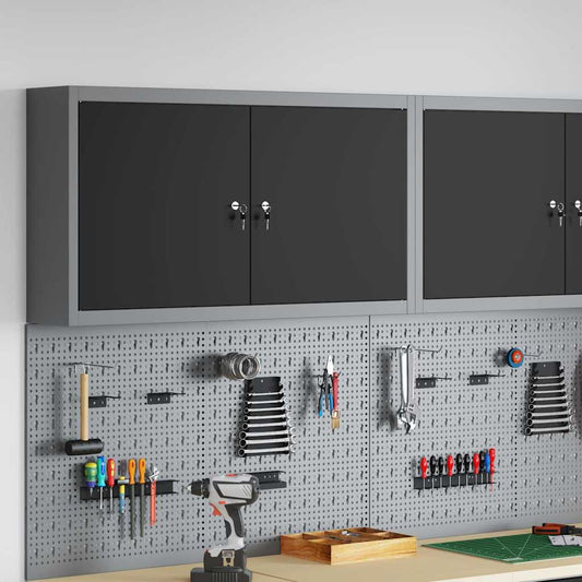 Mobile per attrezzi con blocco Nero e Grigio 100 x 20 x 55 cm | homemem39