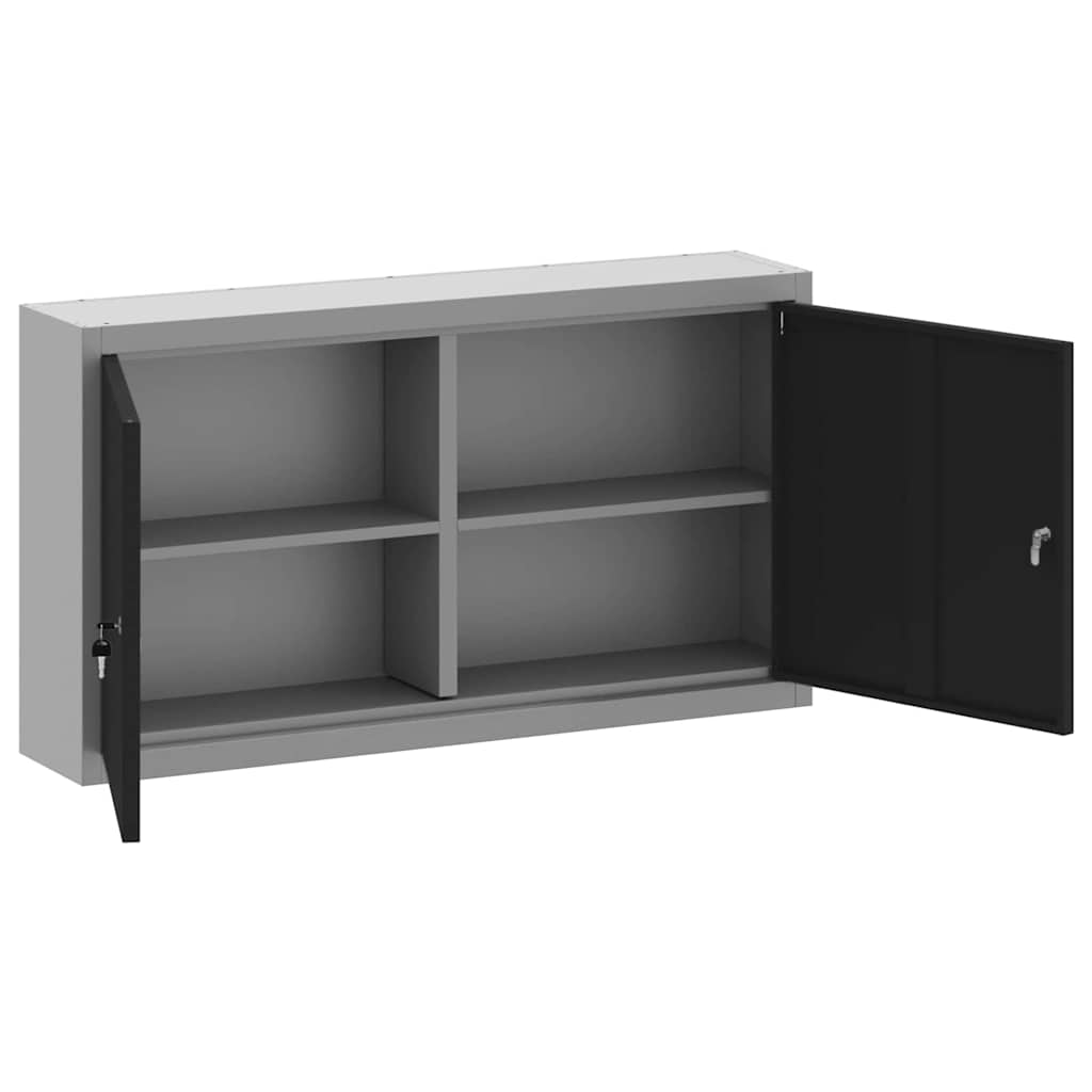 Mobile per attrezzi con blocco Nero e Grigio 100 x 20 x 55 cm | homemem39