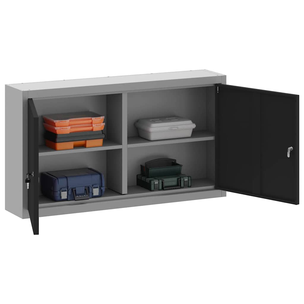 Mobile per attrezzi con blocco Nero e Grigio 100 x 20 x 55 cm | homemem39
