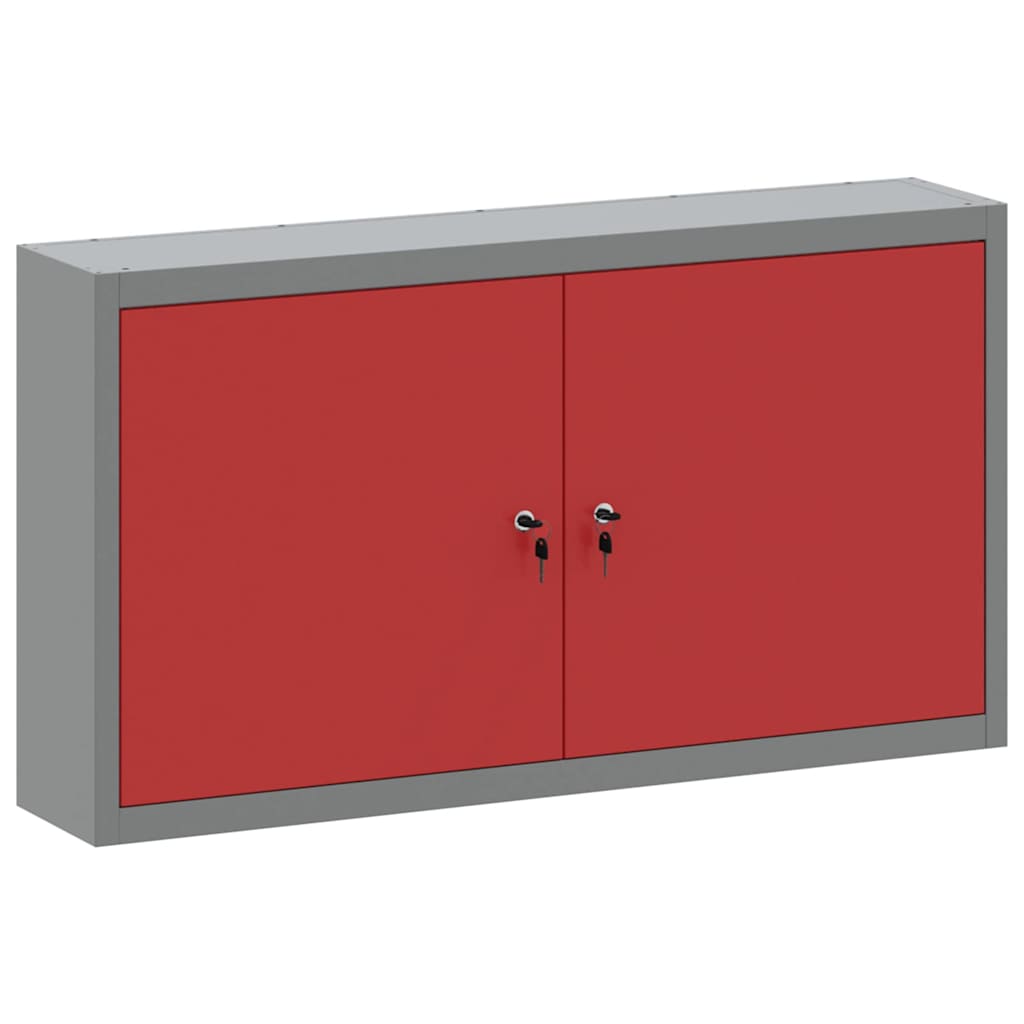 Mobile per attrezzi con blocco Rosso e Grigio 100 x 20 x 55 cm | homemem39