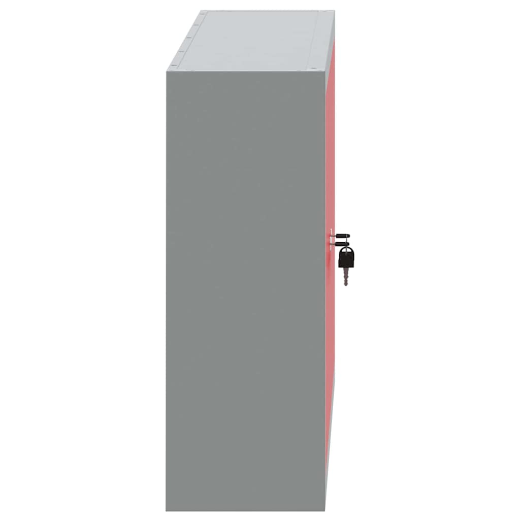 Mobile per attrezzi con blocco Rosso e Grigio 100 x 20 x 55 cm | homemem39