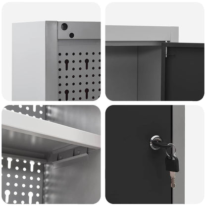 Mobile per attrezzi con blocco Nero e Grigio 100 x 20 x 55 cm | homemem39