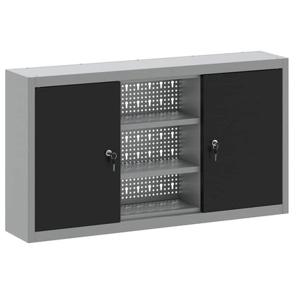 Mobile per attrezzi con blocco Nero e Grigio 100 x 20 x 55 cm | homemem39