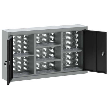 Mobile per attrezzi con blocco Nero e Grigio 100 x 20 x 55 cm | homemem39