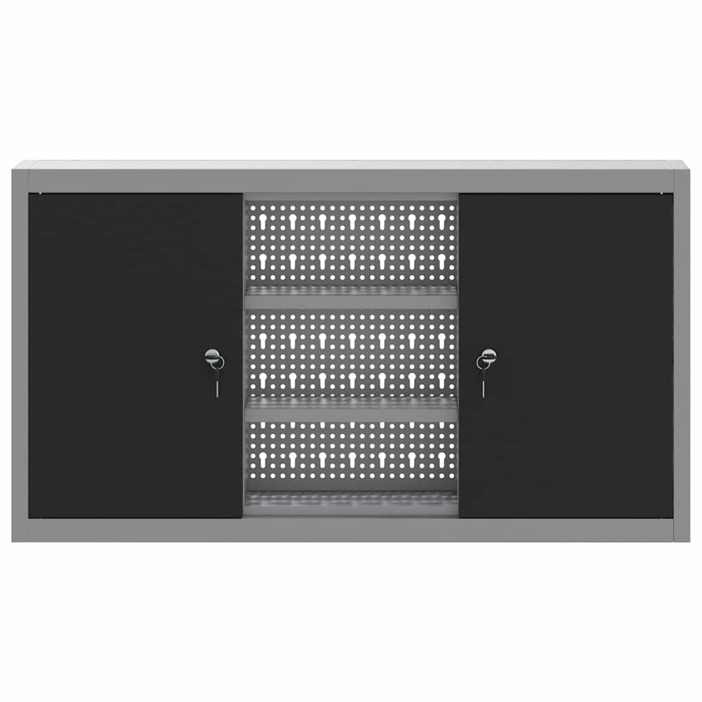 Mobile per attrezzi con blocco Nero e Grigio 100 x 20 x 55 cm | homemem39