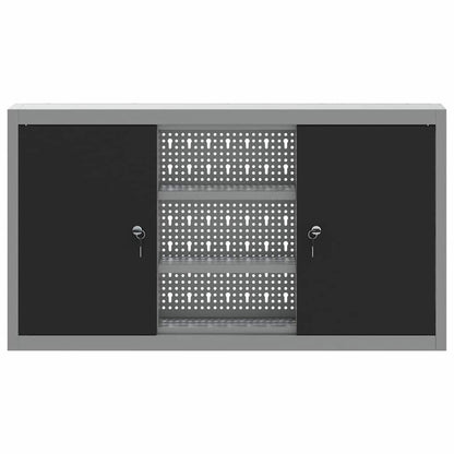 Mobile per attrezzi con blocco Nero e Grigio 100 x 20 x 55 cm | homemem39