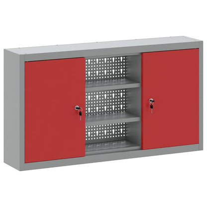 Mobile per attrezzi con blocco Rosso e Grigio 100 x 20 x 55 cm | homemem39