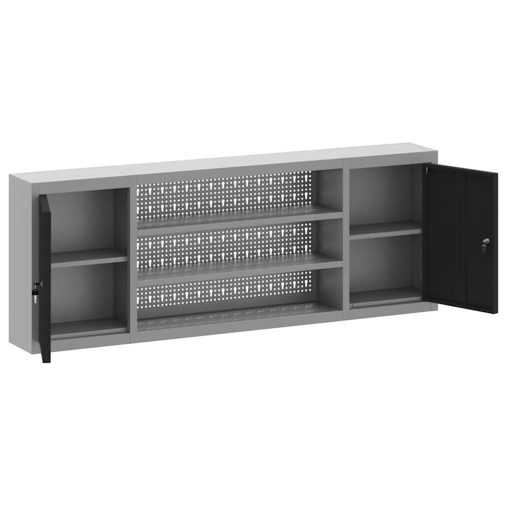 Mobile per attrezzi con blocco Nero e Grigio 150 x 20 x 55 cm | homemem39