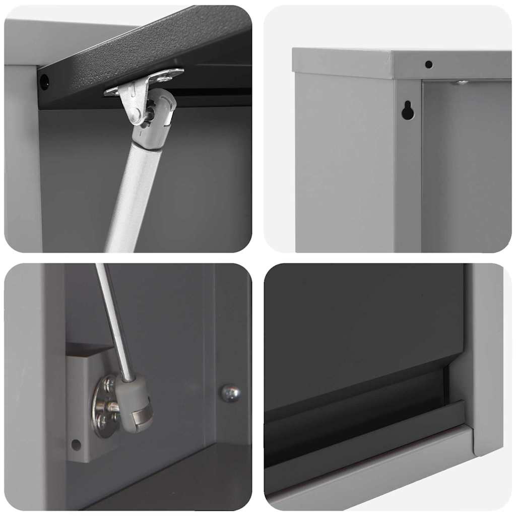 Mobile per attrezzi Nero e Grigio 50 x 25 x 35 cm | homemem39