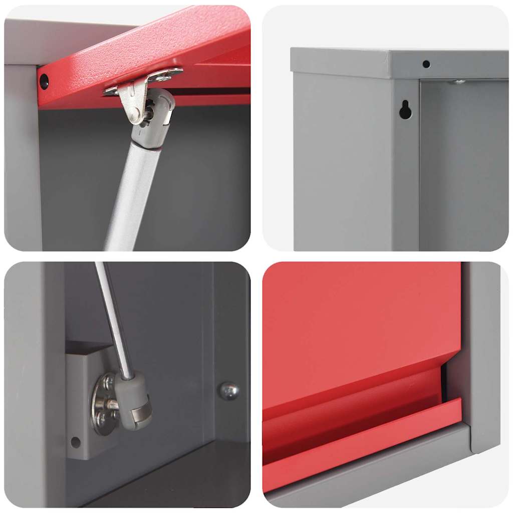 Mobile per attrezzi Rosso e Grigio 50 x 25 x 35 cm | homemem39