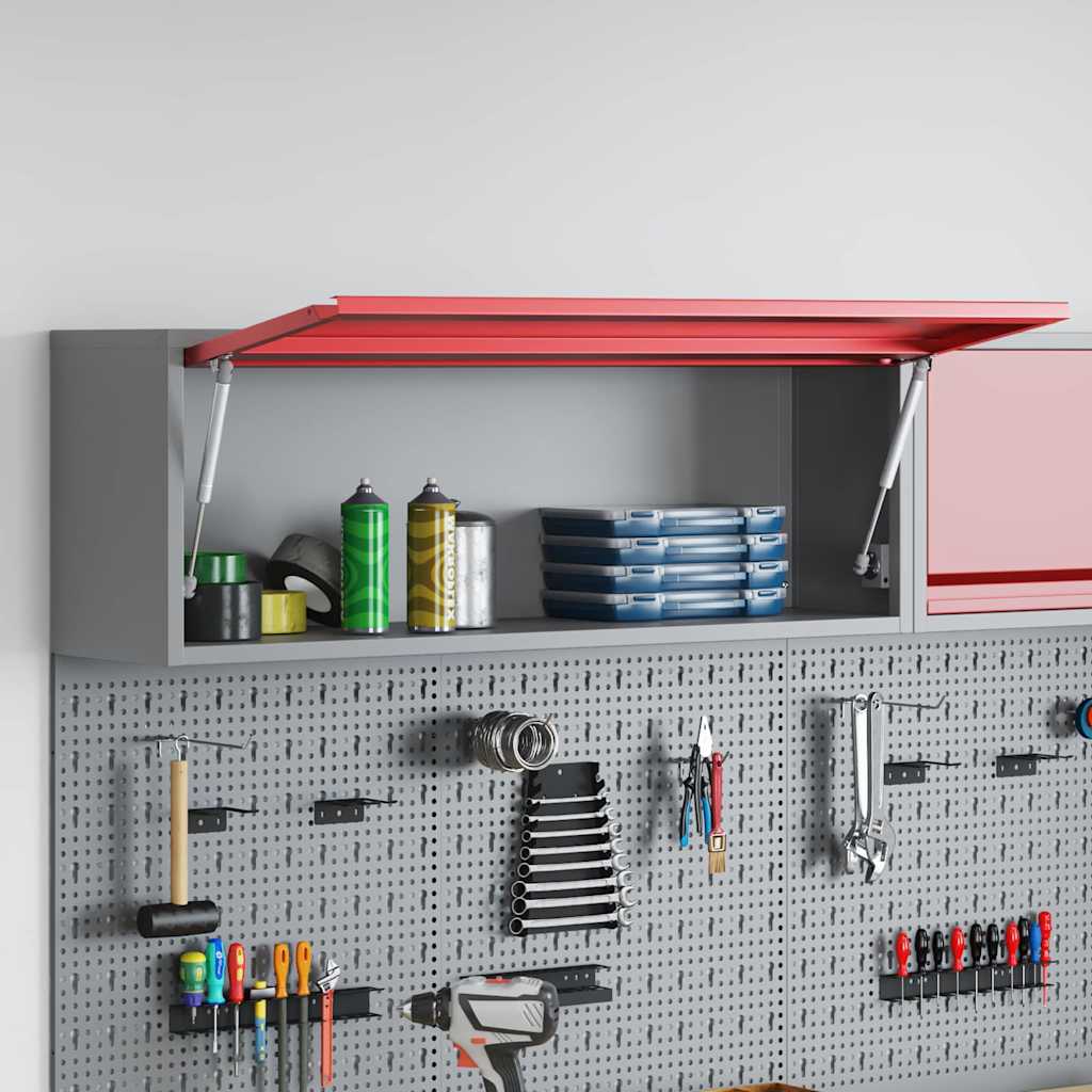 Mobile per attrezzi Rosso e Grigio 100 x 25 x 35 cm | homemem39