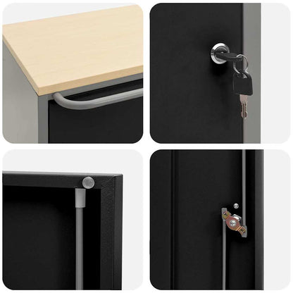 Banco da lavoro con lo scaffale Nero e Grigio 75 x 45 x 85 cm