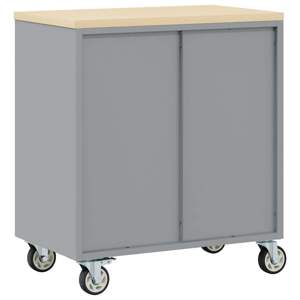Banco da lavoro con lo scaffale Rosso e Grigio 75 x 45 x 85 cm | homemem39