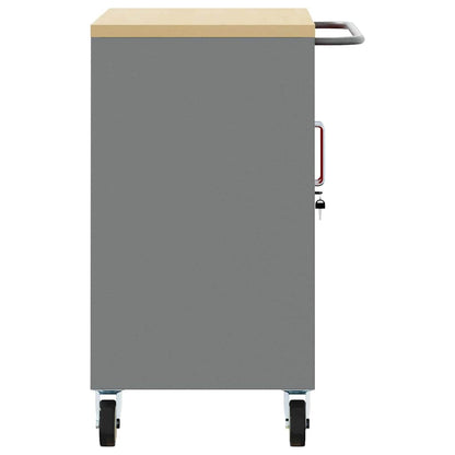 Banco da lavoro con lo scaffale Rosso e Grigio 75 x 45 x 85 cm | homemem39