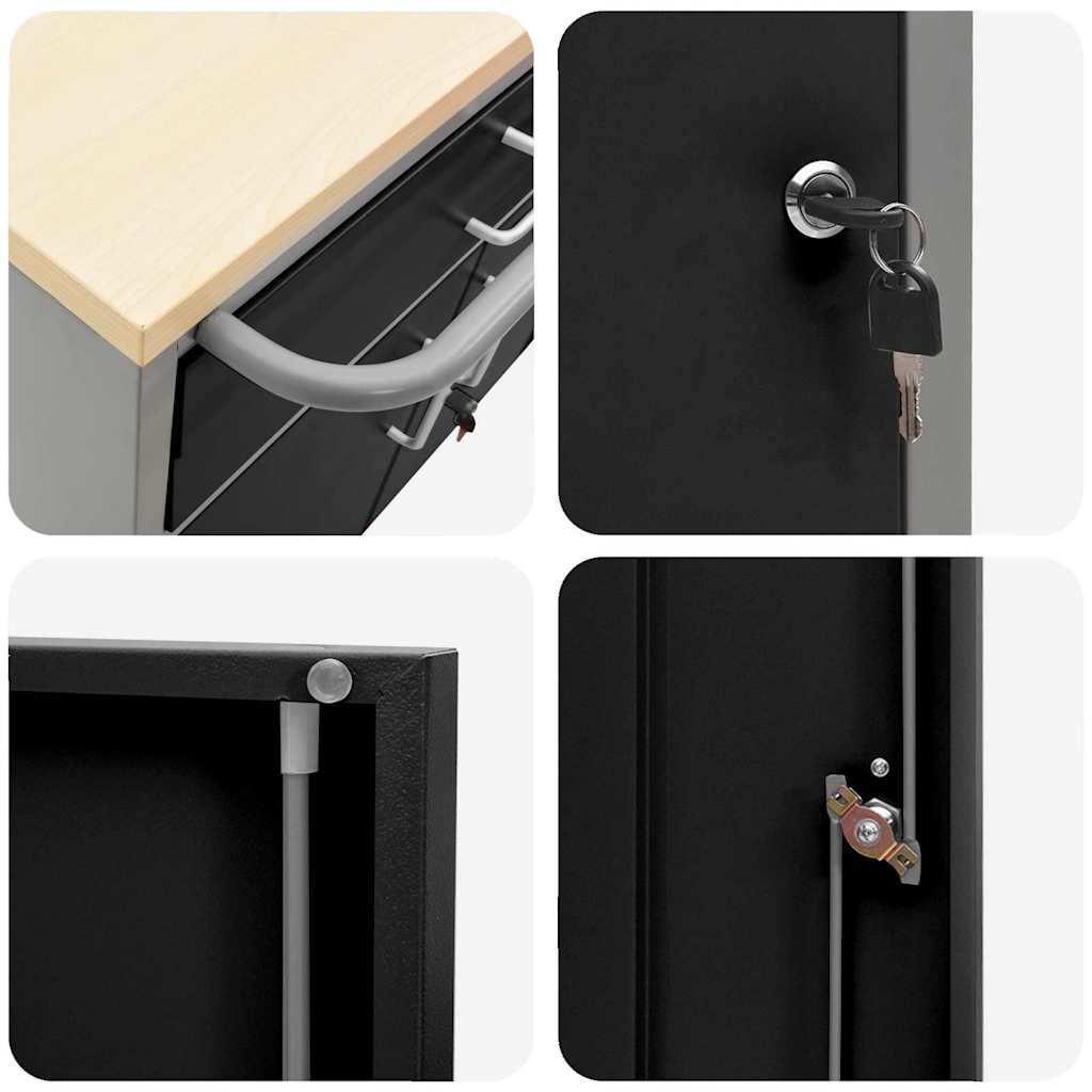 Banco da lavoro con cassetto Nero e Grigio 75 x 45 x 85 cm | homemem39