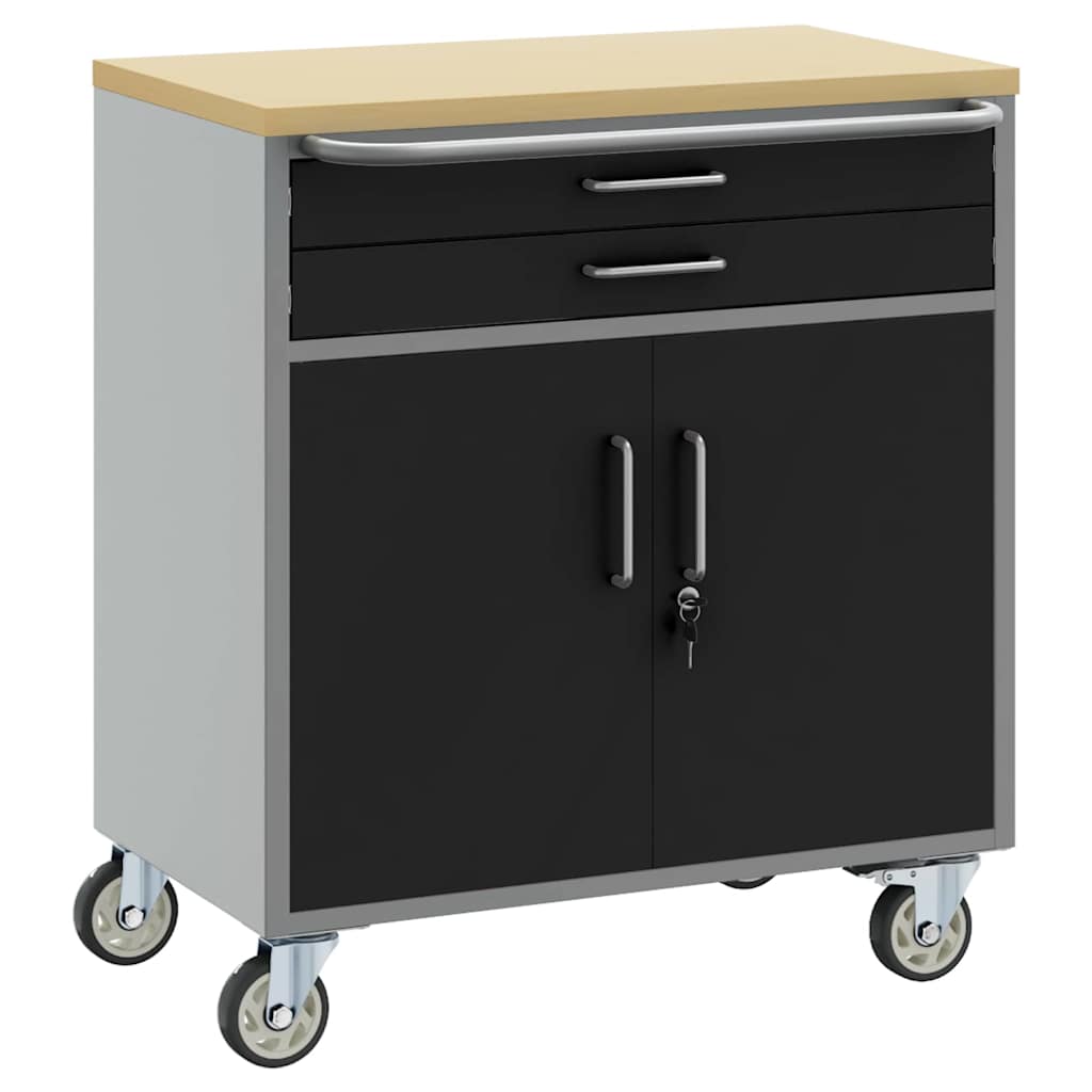 Banco da lavoro con cassetto Nero e Grigio 75 x 45 x 85 cm | homemem39
