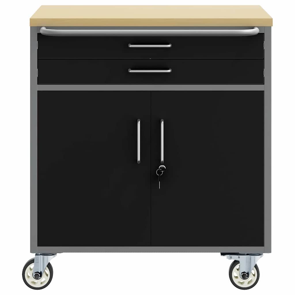 Banco da lavoro con cassetto Nero e Grigio 75 x 45 x 85 cm | homemem39