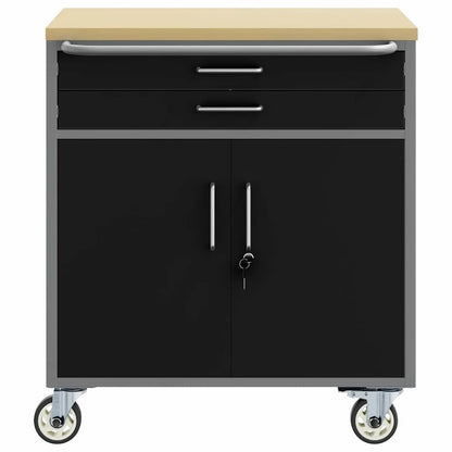 Banco da lavoro con cassetto Nero e Grigio 75 x 45 x 85 cm | homemem39