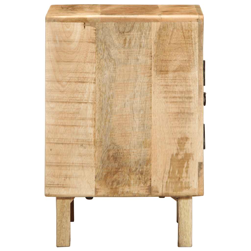 Comodino 40x32x46 cm in Legno Massello di Mango Grezzo - homemem39