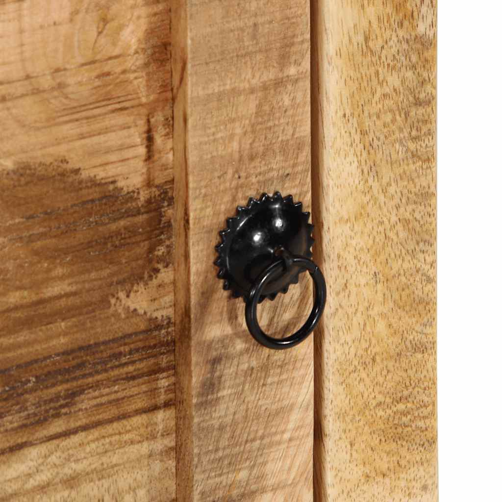 Comodino 40x32x46 cm in Legno Massello di Mango Grezzo - homemem39