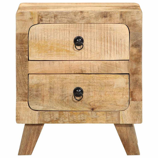 Comodino 40x32x46 cm in Legno Massello di Mango Grezzo | homemem39