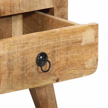 Comodino 40x32x46 cm in Legno Massello di Mango Grezzo | homemem39
