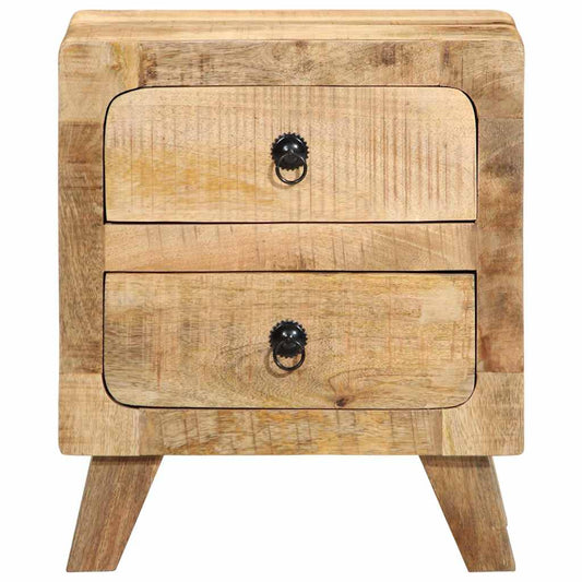 Comodini 2pz 40x32x46 cm in Legno Massello di Mango Grezzo - homemem39