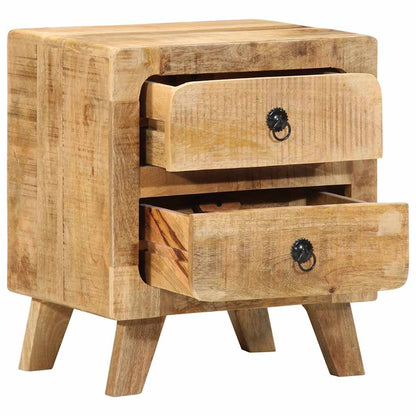 Comodini 2pz 40x32x46 cm in Legno Massello di Mango Grezzo - homemem39