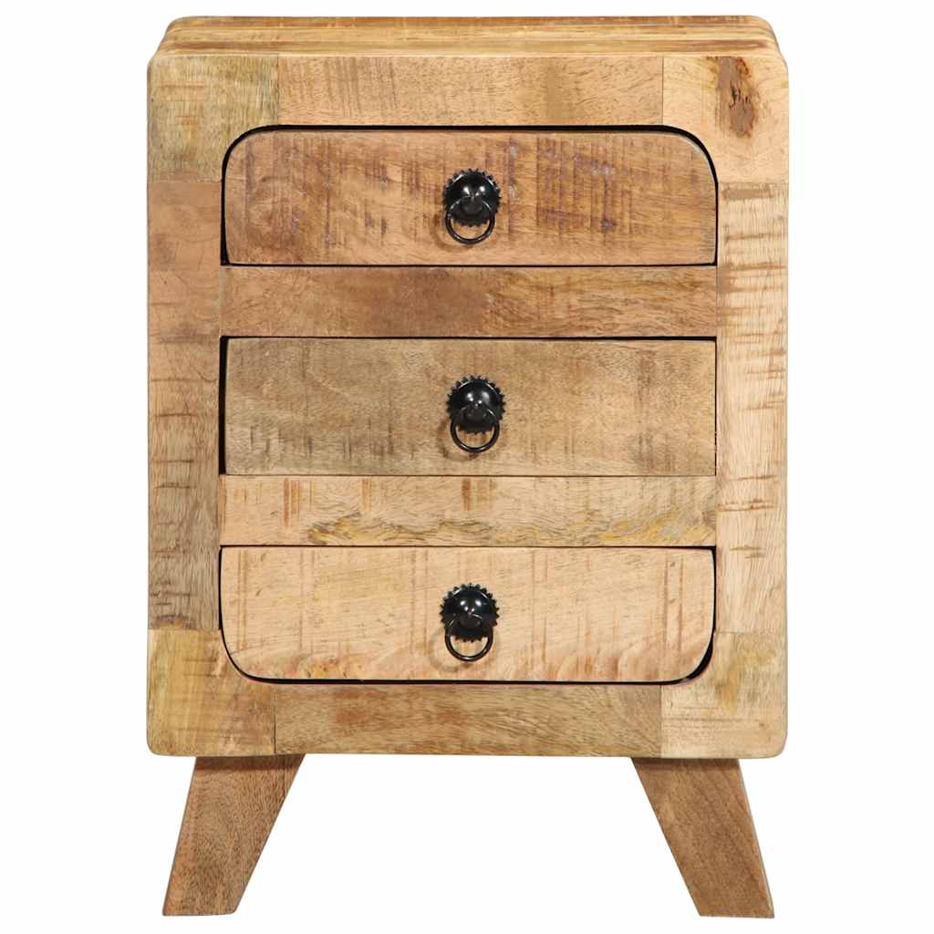 Comodino 37x32x50 cm in Legno Massello di Mango Grezzo