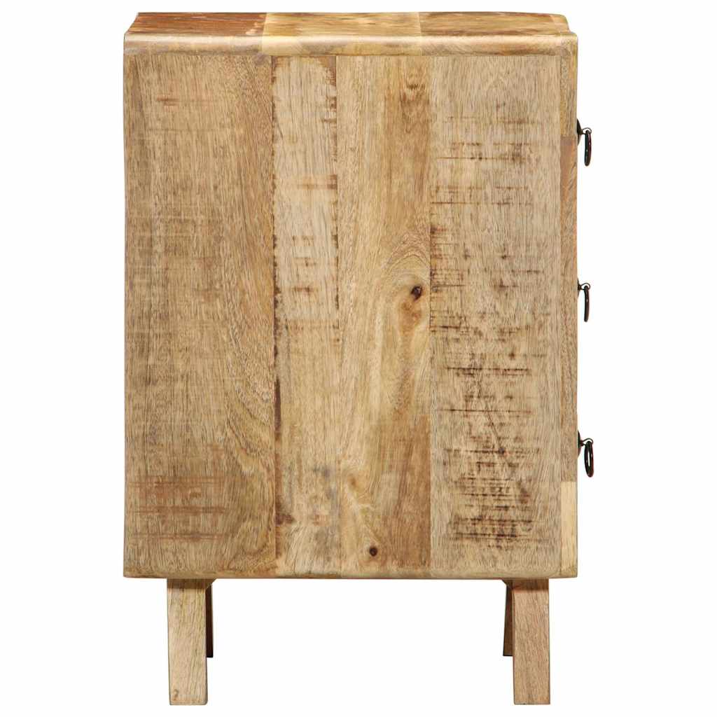 Comodino 37x32x50 cm in Legno Massello di Mango Grezzo | homemem39