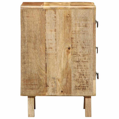 Comodino 37x32x50 cm in Legno Massello di Mango Grezzo | homemem39