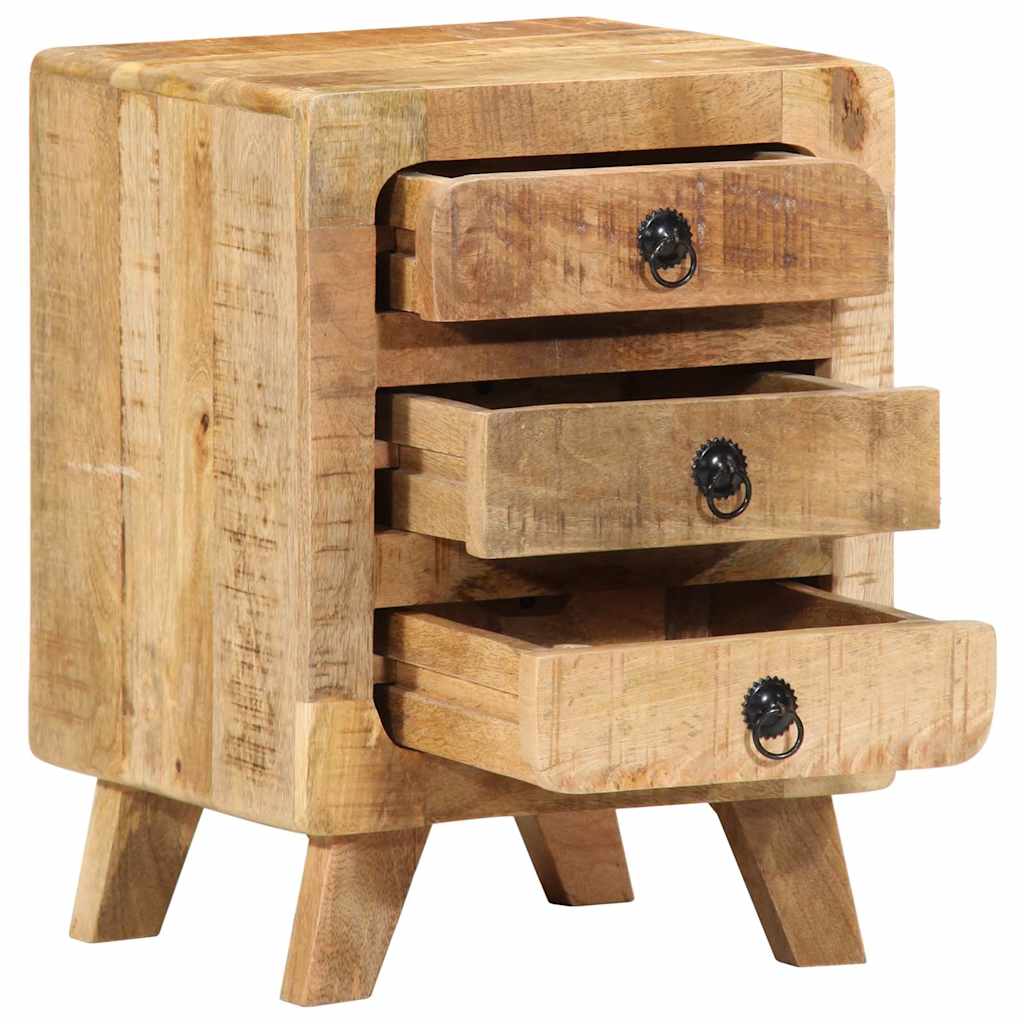 Comodino 37x32x50 cm in Legno Massello di Mango Grezzo | homemem39