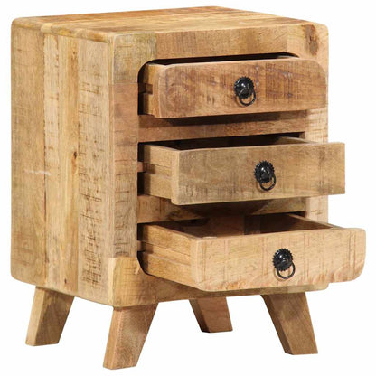 Comodino 37x32x50 cm in Legno Massello di Mango Grezzo | homemem39