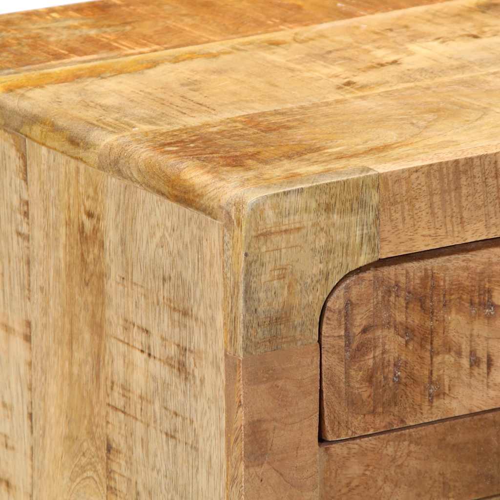 Comodino 37x32x50 cm in Legno Massello di Mango Grezzo | homemem39