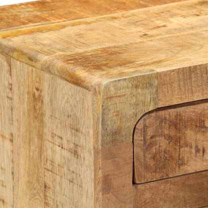 Comodino 37x32x50 cm in Legno Massello di Mango Grezzo | homemem39