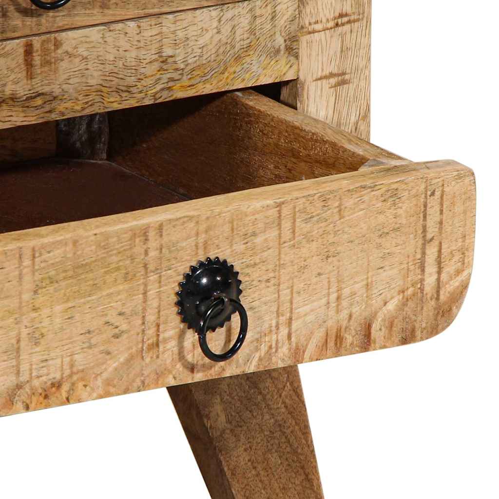 Comodino 37x32x50 cm in Legno Massello di Mango Grezzo | homemem39