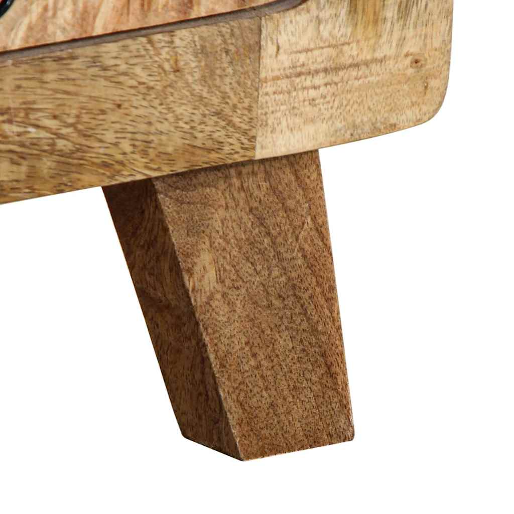 Comodino 37x32x50 cm in Legno Massello di Mango Grezzo | homemem39