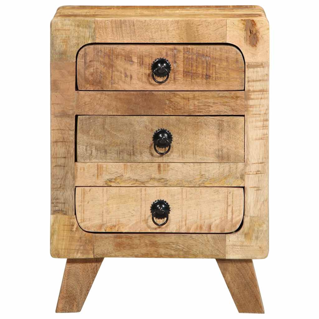 Comodini 2pz 37x32x50 cm in Legno Massello di Mango Grezzo | homemem39