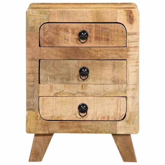 Comodini 2pz 37x32x50 cm in Legno Massello di Mango Grezzo | homemem39