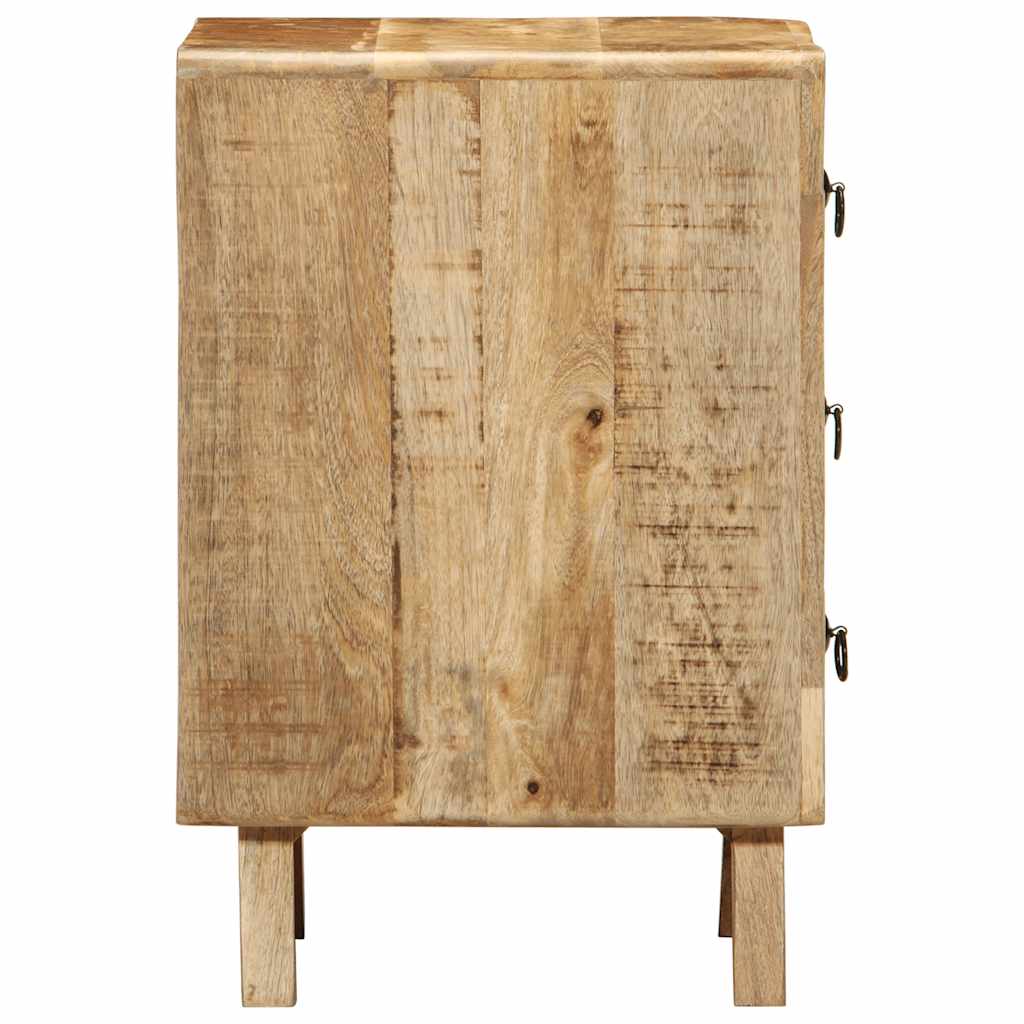 Comodini 2pz 37x32x50 cm in Legno Massello di Mango Grezzo | homemem39