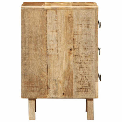 Comodini 2pz 37x32x50 cm in Legno Massello di Mango Grezzo | homemem39