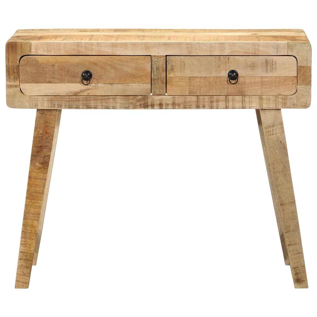 Tavolo Consolle 90x32x75 cm in Legno Massello di Mango Grezzo | homemem39