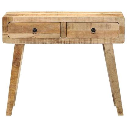 Tavolo Consolle 90x32x75 cm in Legno Massello di Mango Grezzo | homemem39